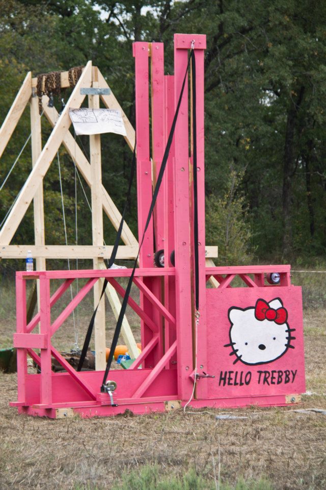 DFW Trebuchet Society hurls pumpkins, ceramic chickens and disco balls