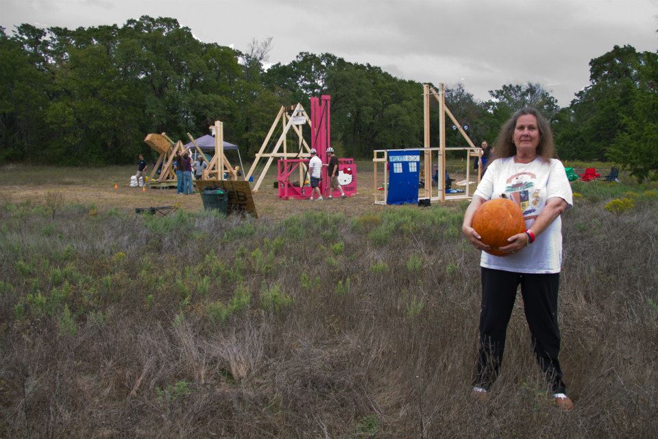 DFW Trebuchet Society hurls pumpkins, ceramic chickens and disco balls